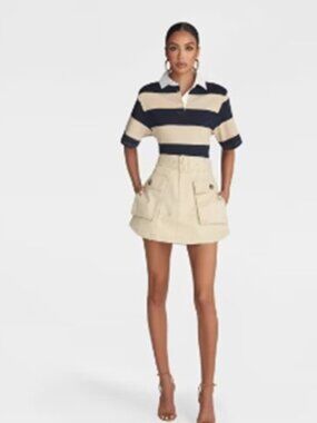 KBB by KAHLANA Women's Flared Cargo Belted Edgy Chic Mini Skirt Size 2 NWT